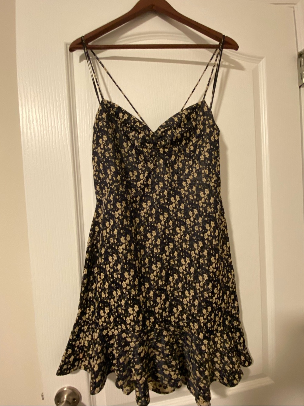 Zara Z1975 Navy Floral Lace-Up Backless